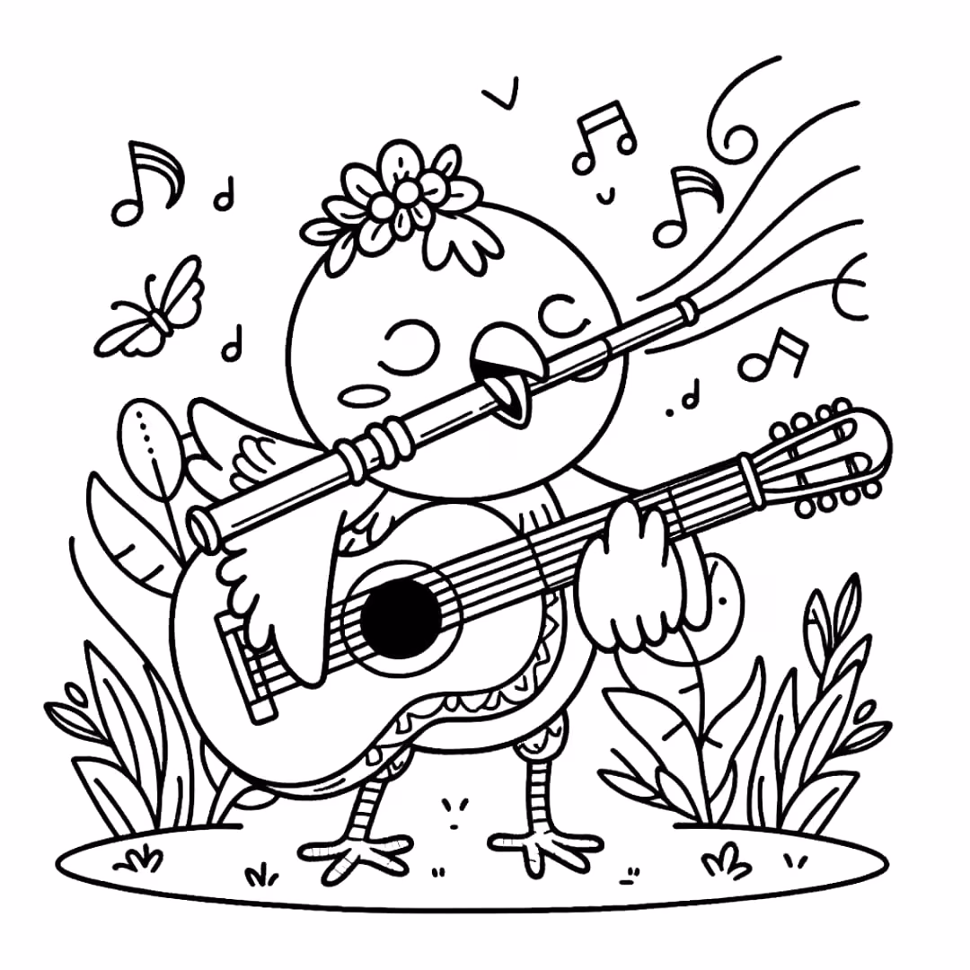Musica para colorir — desenho para imprimir