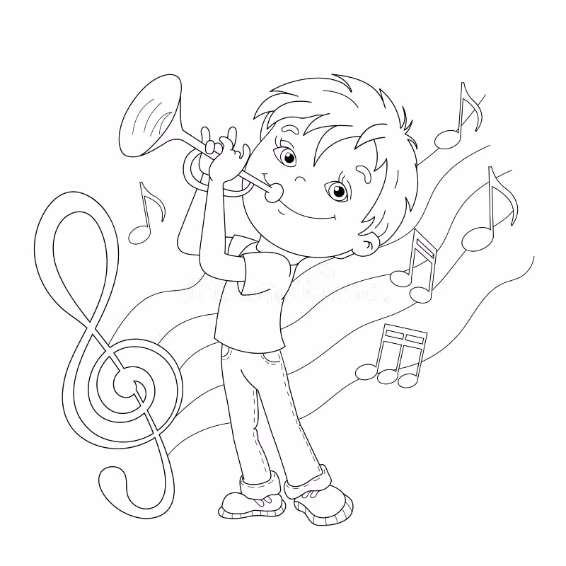 Musica para colorir — desenho para imprimir