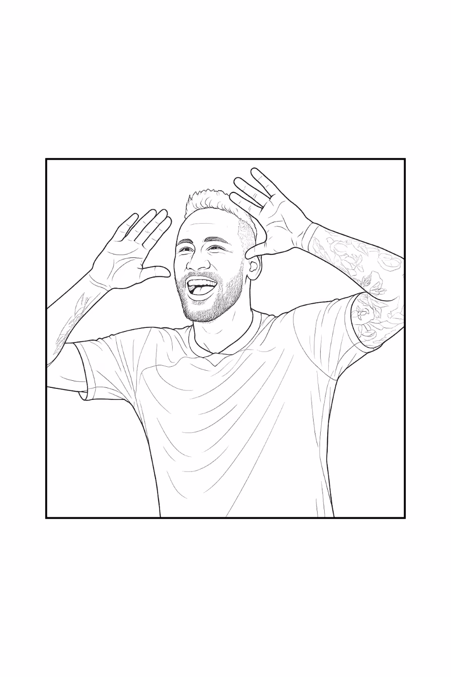 Neymar para colorir — desenho para imprimir