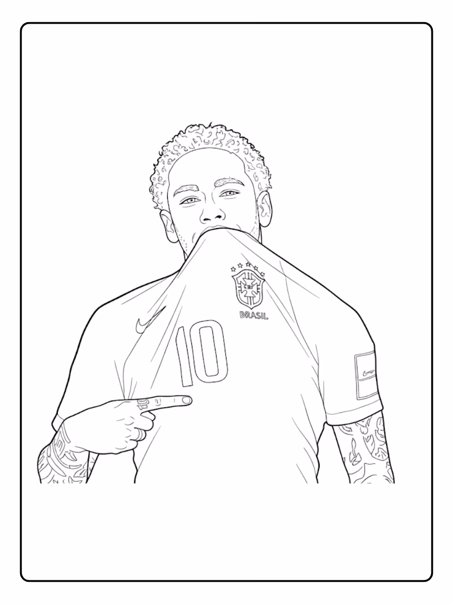 Neymar para colorir — desenho para imprimir