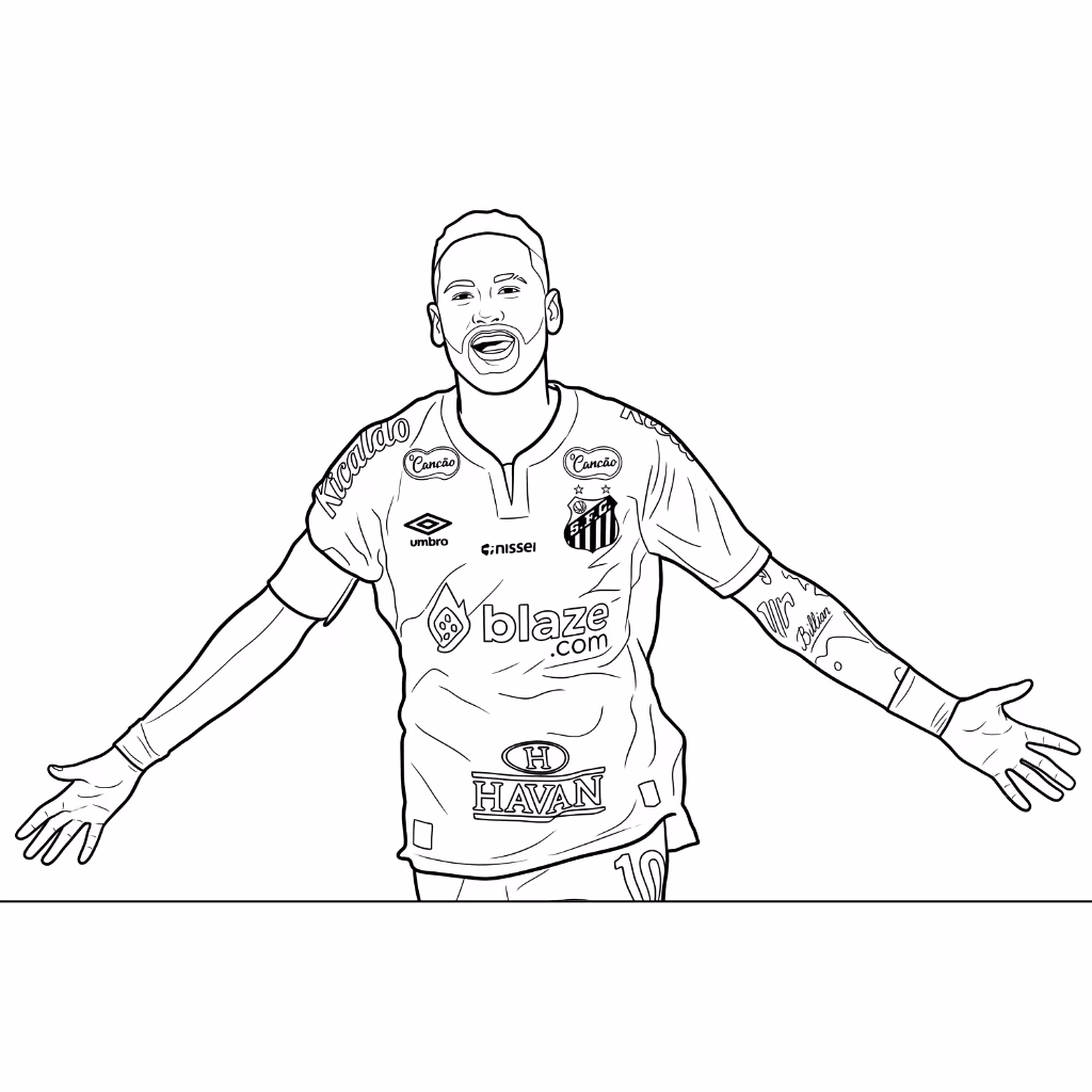 Neymar para colorir — desenho para imprimir