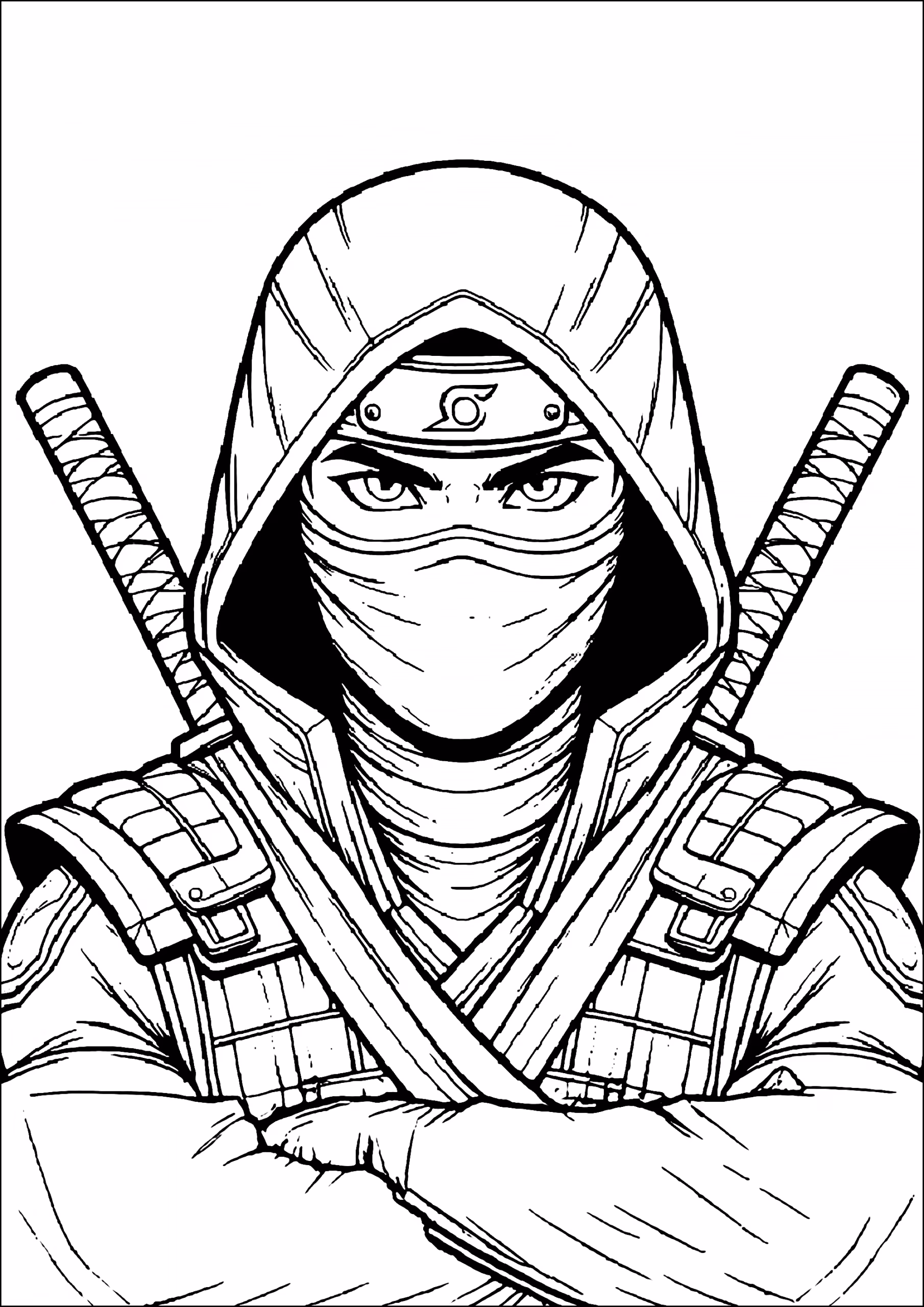 Ninja para colorir — desenho para imprimir