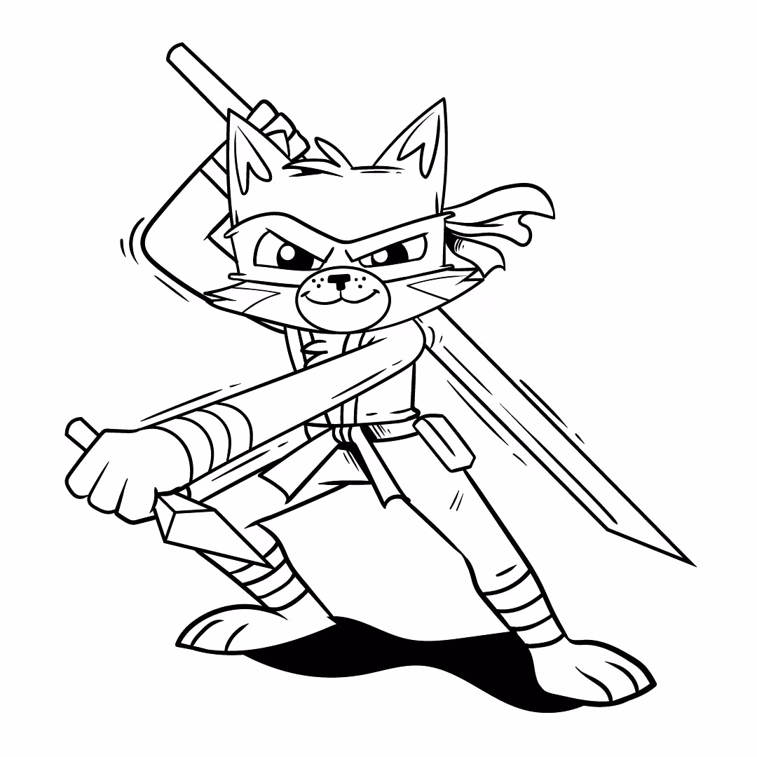 Ninja para colorir — desenho para imprimir