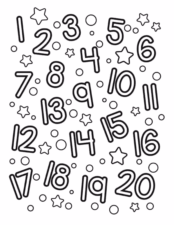Numeros para colorir — desenho para imprimir