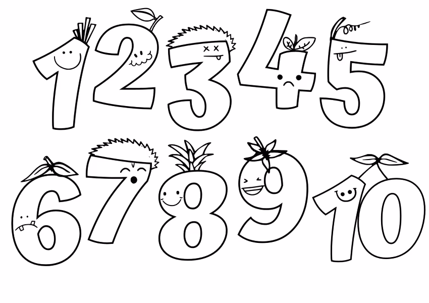 Numeros para colorir — desenho para imprimir