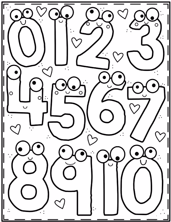 Numeros para colorir — desenho para imprimir