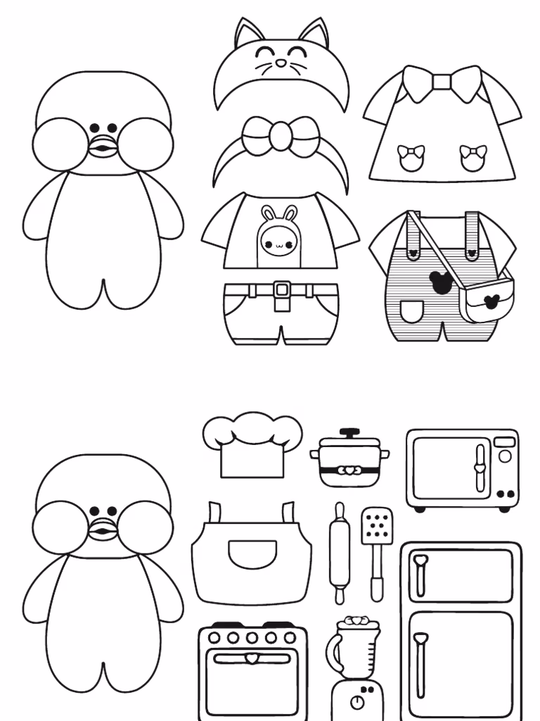 Paper duck para colorir — desenho para imprimir