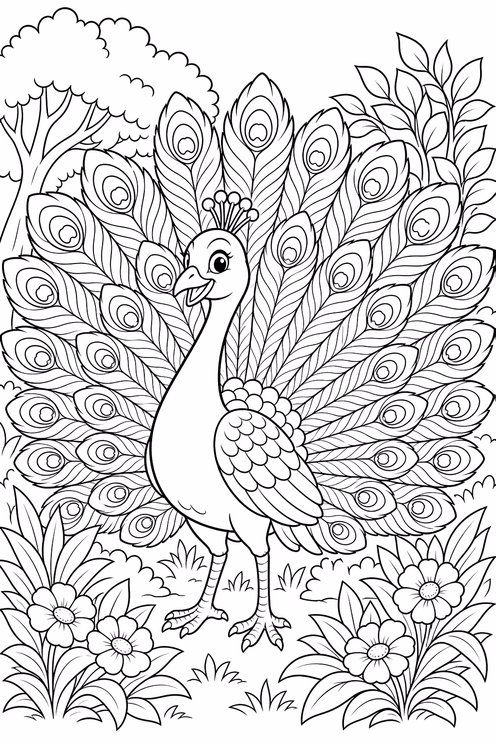 Pavao para colorir — desenho para imprimir