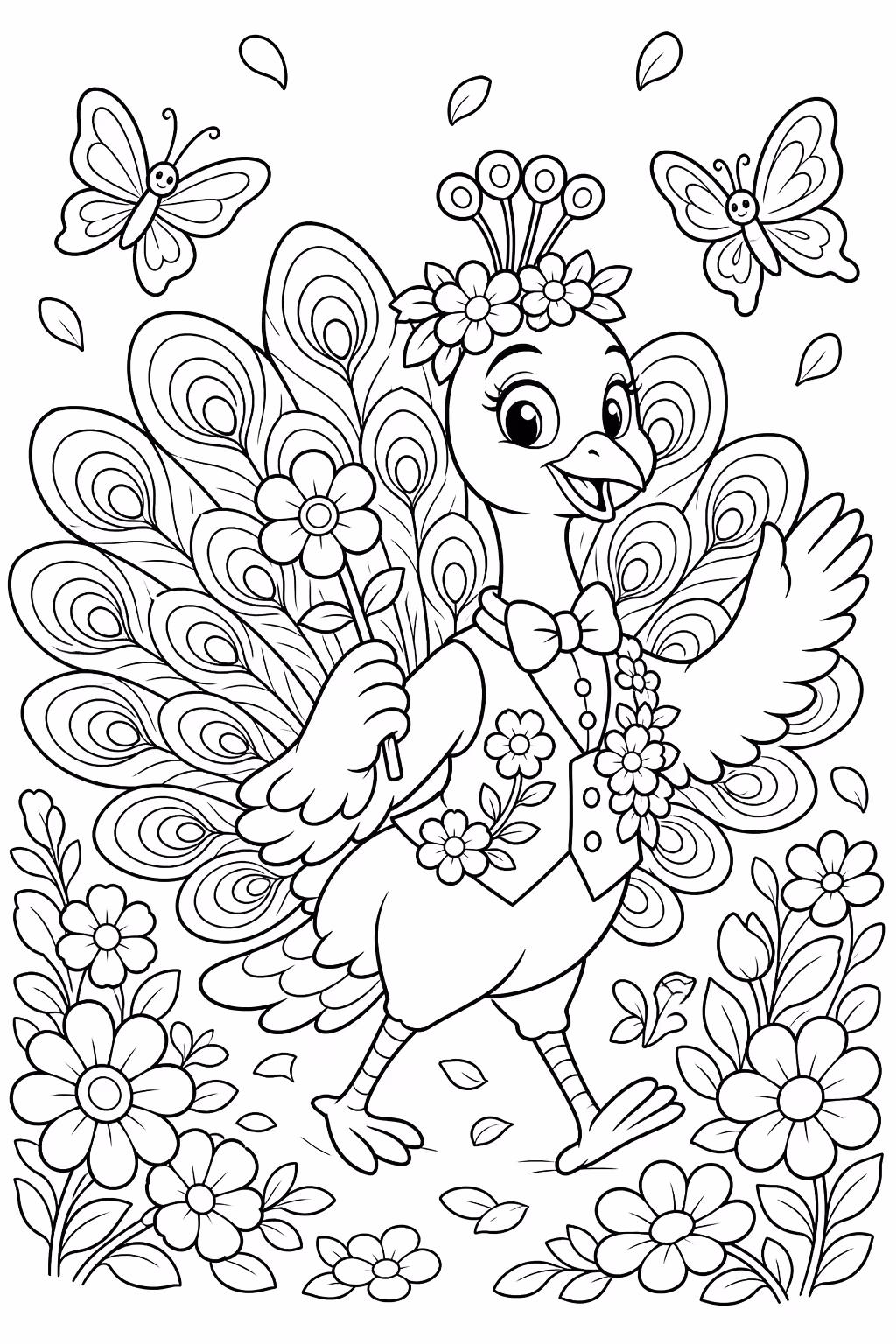 Pavao para colorir — desenho para imprimir