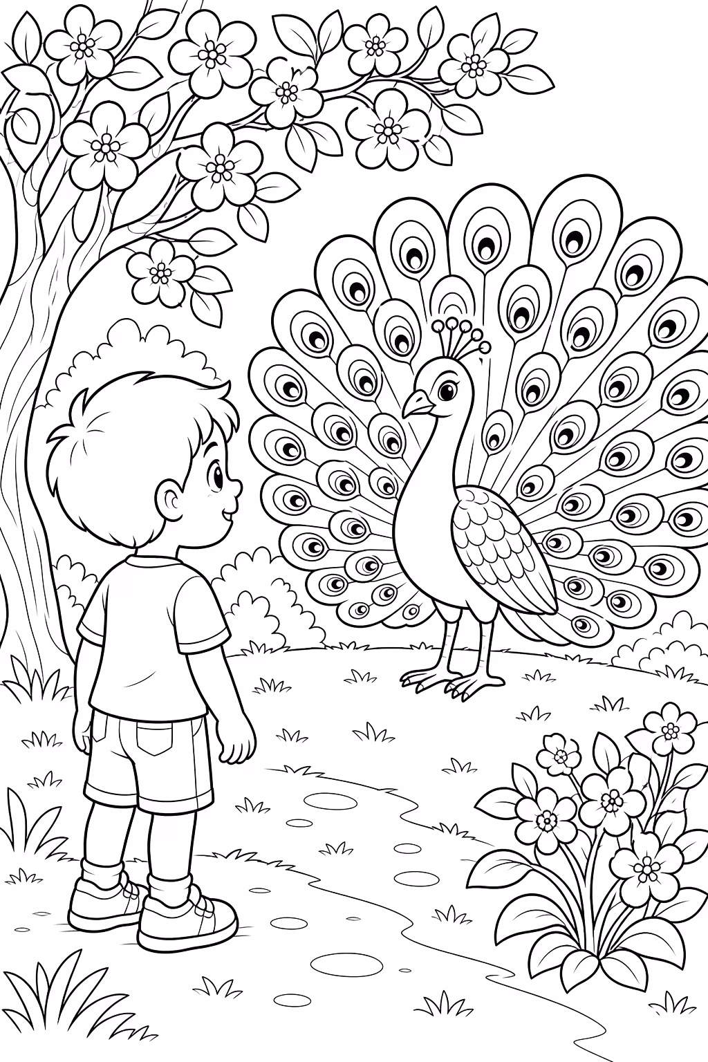 Pavao para colorir — desenho para imprimir