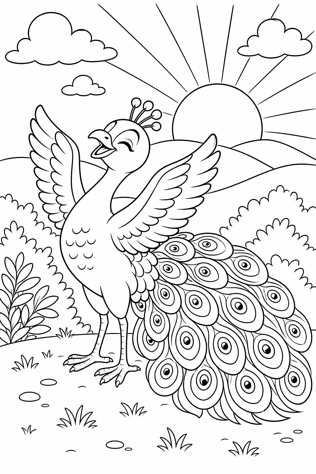Pavao para colorir — desenho para imprimir