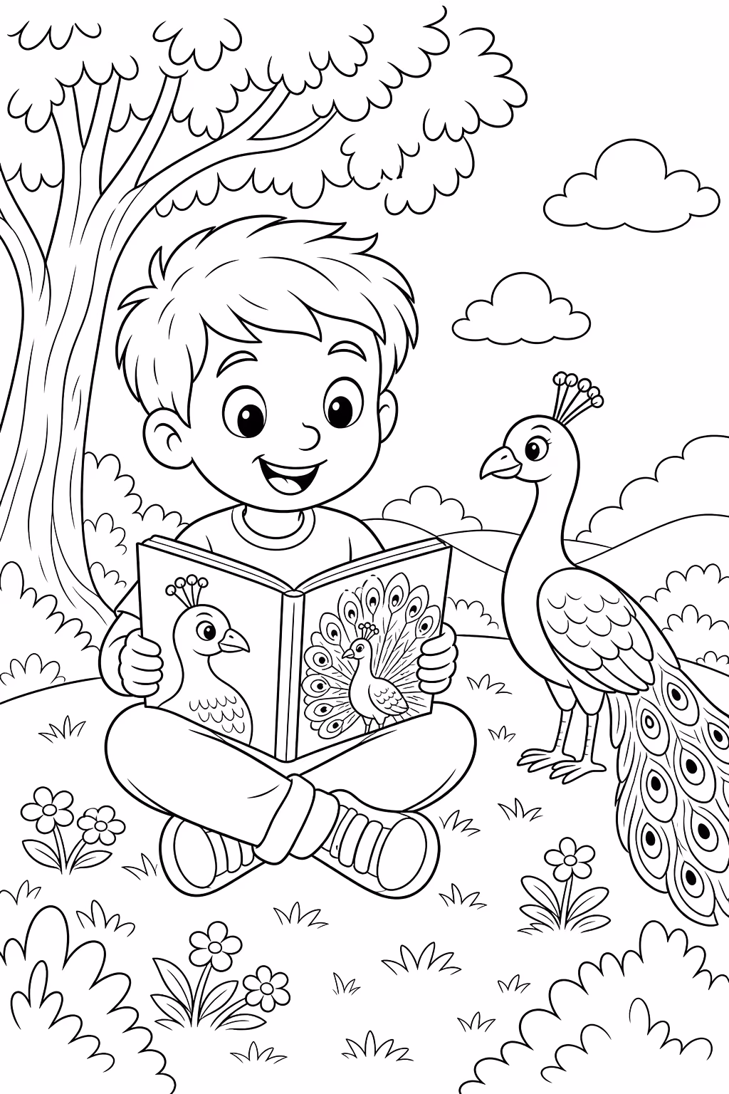 Pavao para colorir — desenho para imprimir