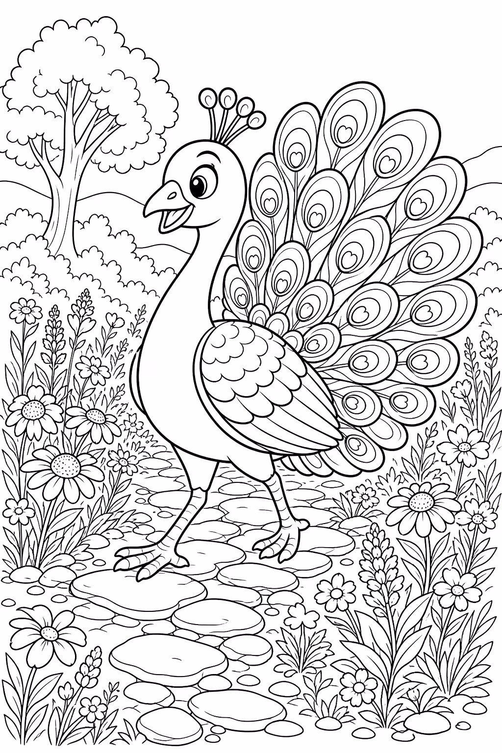 Pavao para colorir — desenho para imprimir