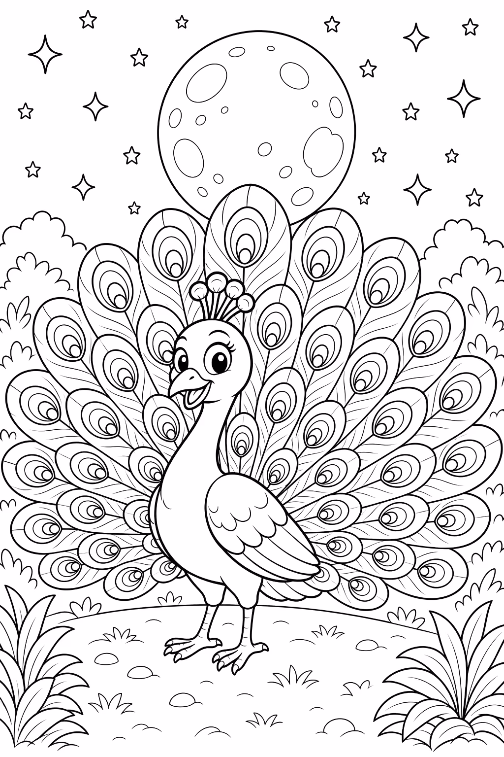 Pavao para colorir — desenho para imprimir