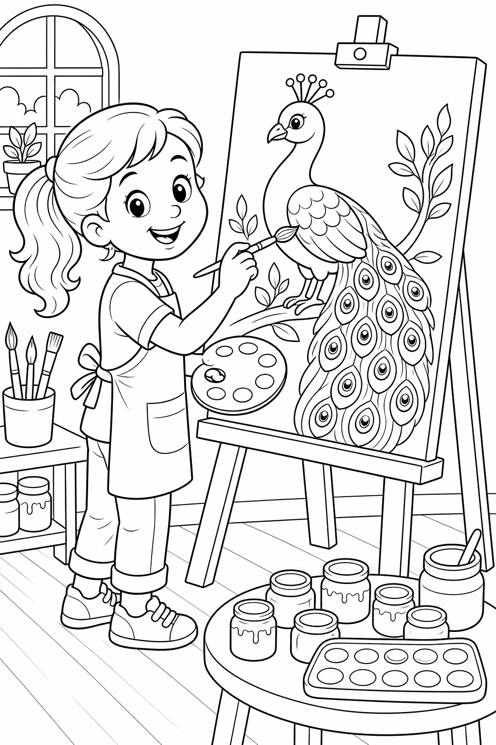 Pavao para colorir — desenho para imprimir