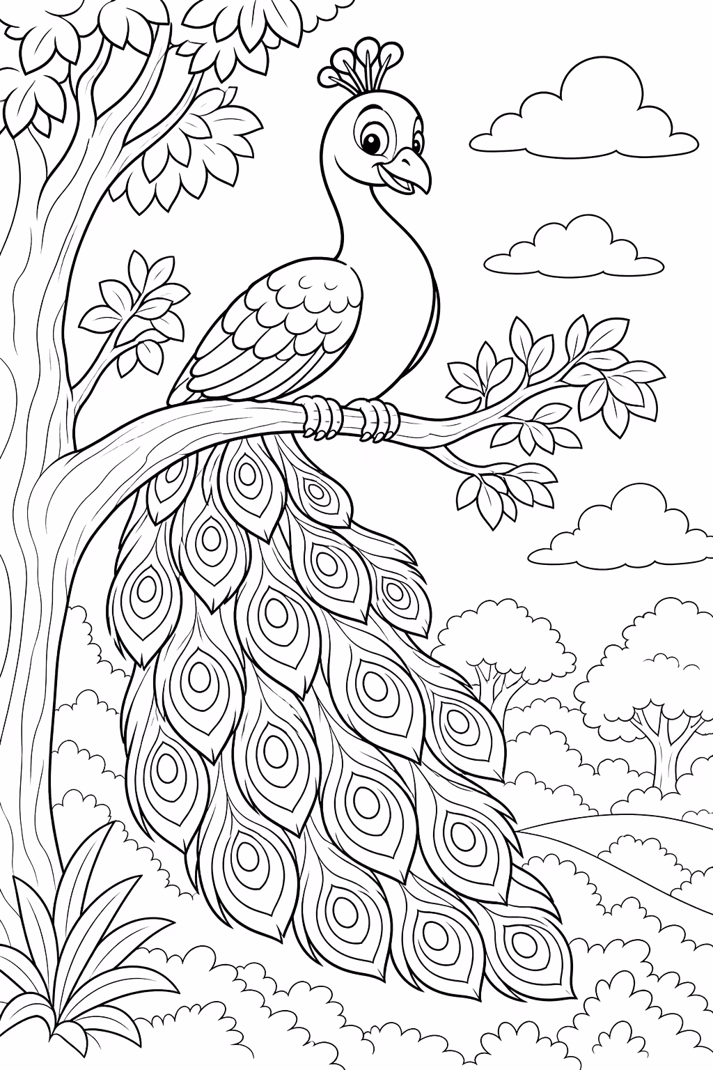 Pavao para colorir — desenho para imprimir