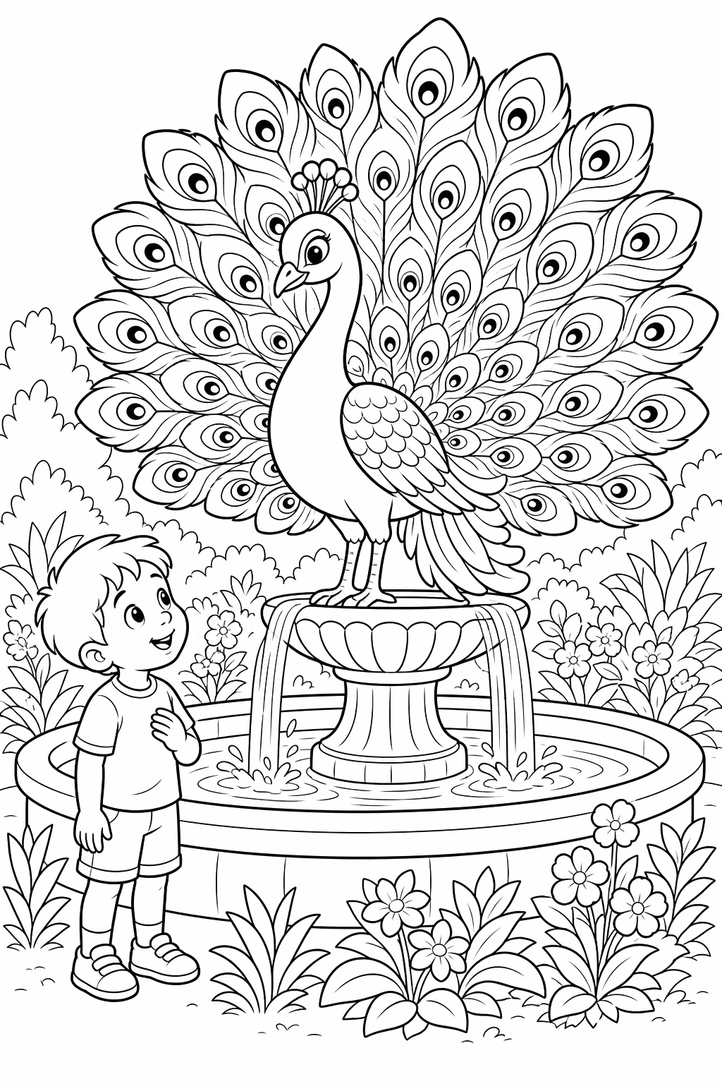 Pavao para colorir — desenho para imprimir