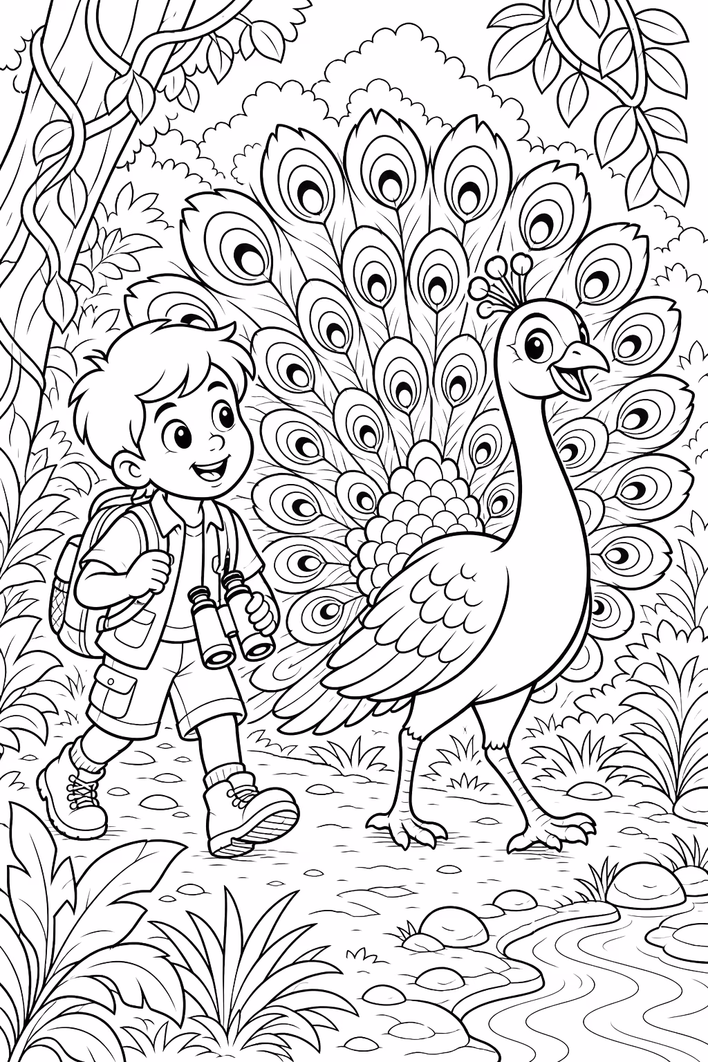 Pavao para colorir — desenho para imprimir