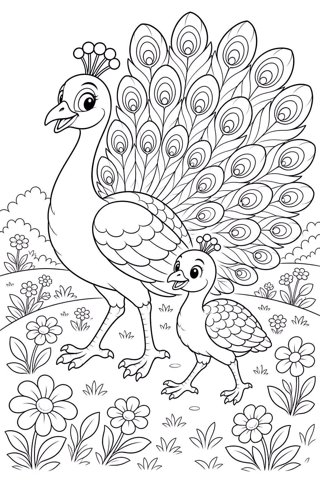 Pavao para colorir — desenho para imprimir
