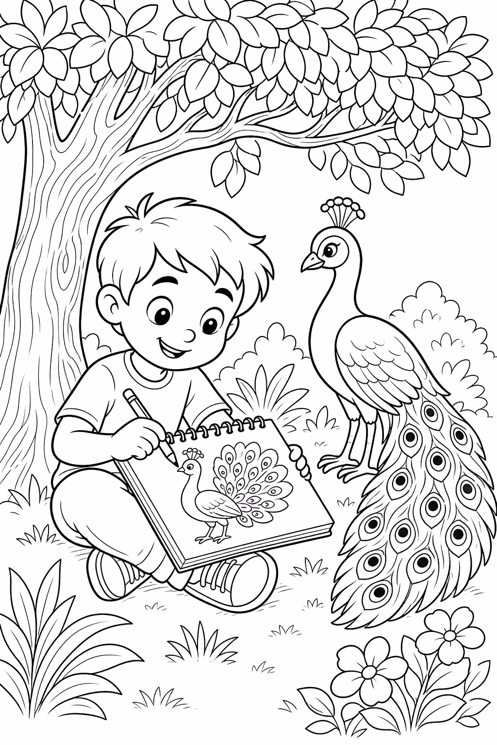 Pavao para colorir — desenho para imprimir