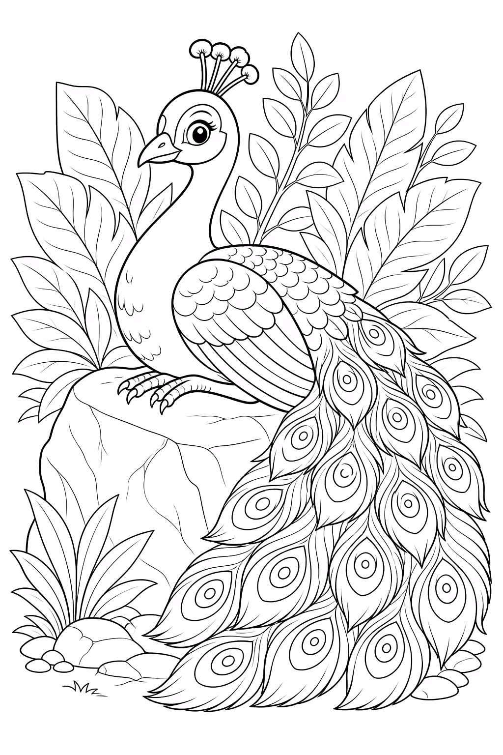 Pavao para colorir — desenho para imprimir