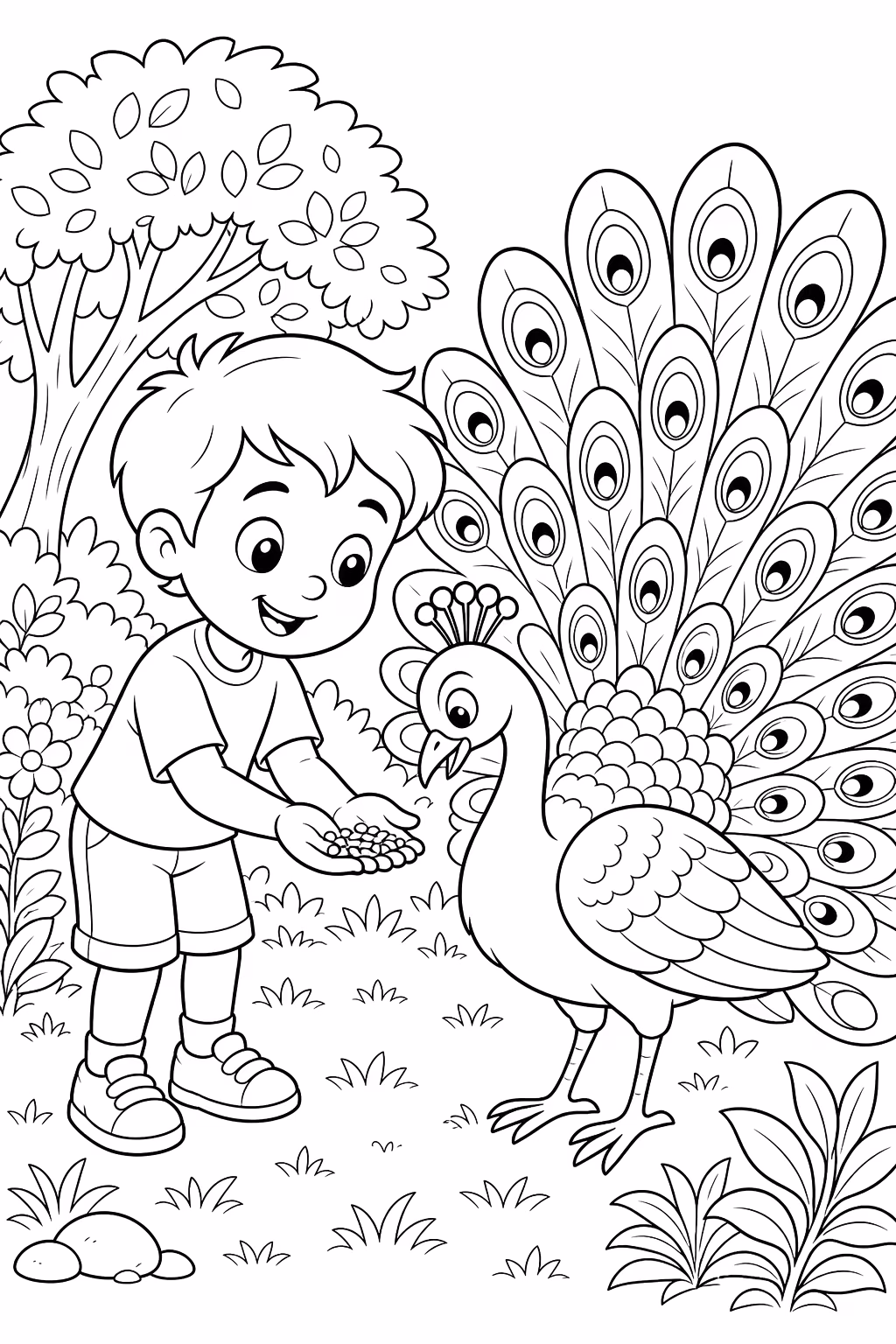 Pavao para colorir — desenho para imprimir