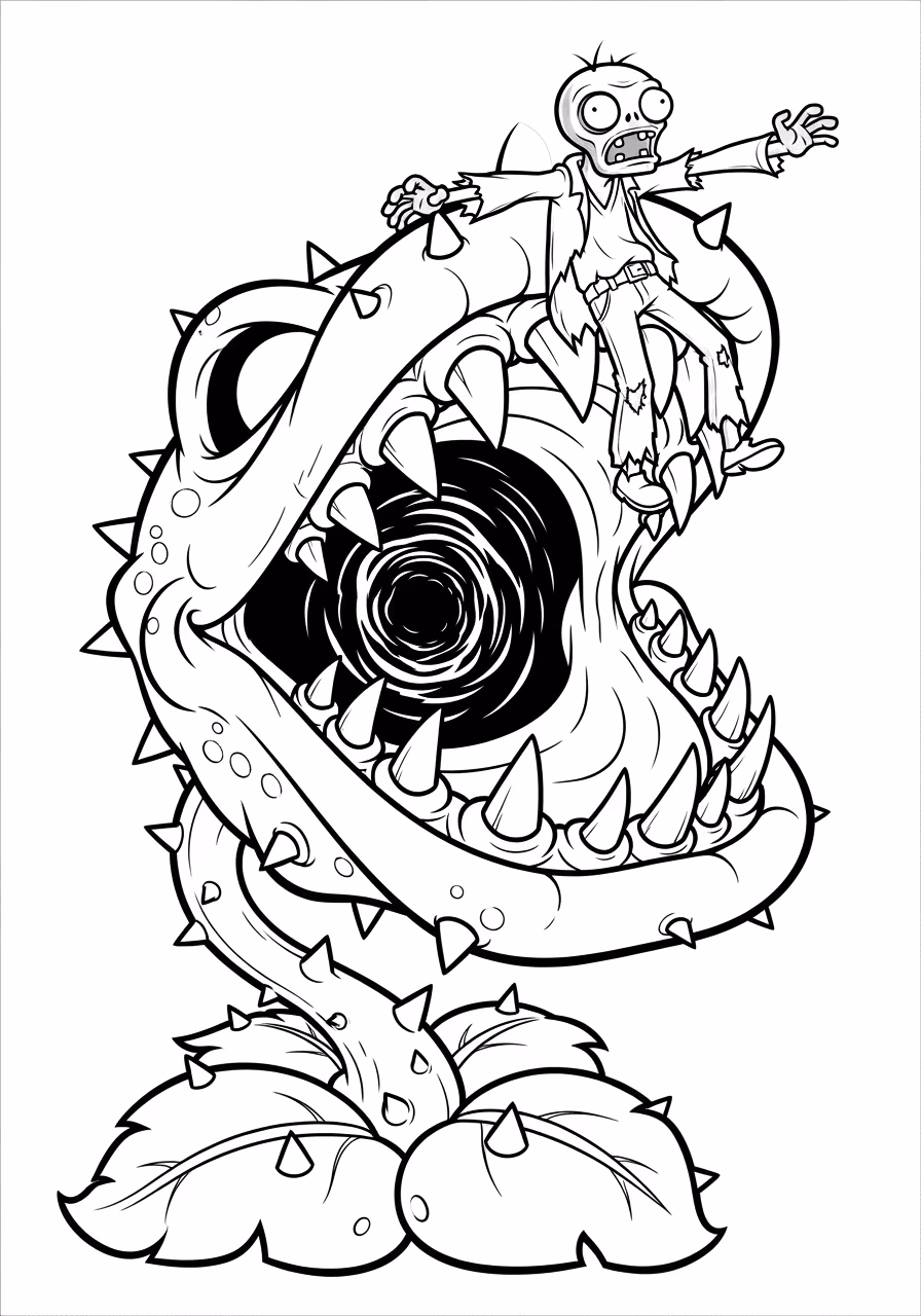 Plants vs zombies para colorir — desenho para imprimir