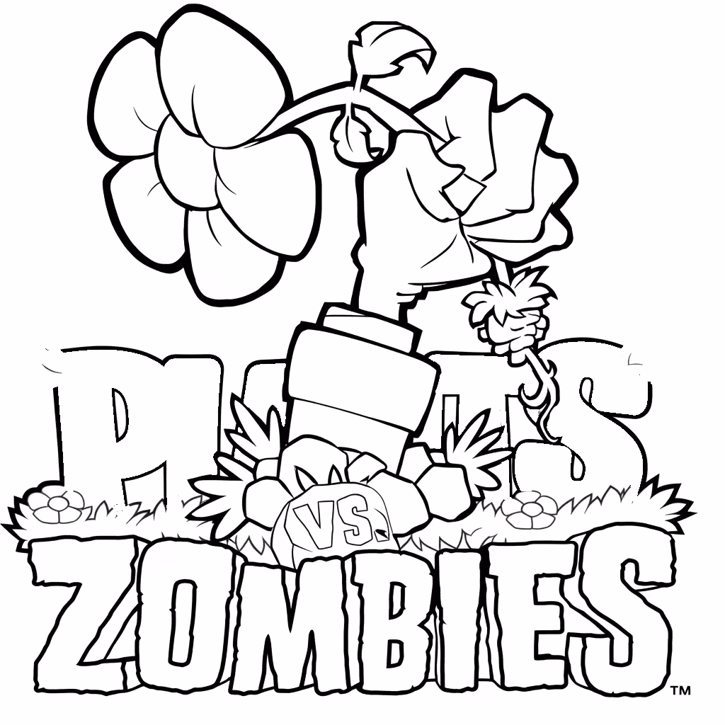 Plants vs zombies para colorir — desenho para imprimir
