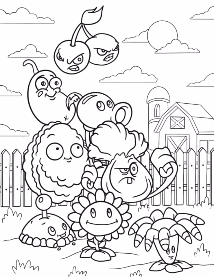 Plants vs zombies para colorir — desenho para imprimir