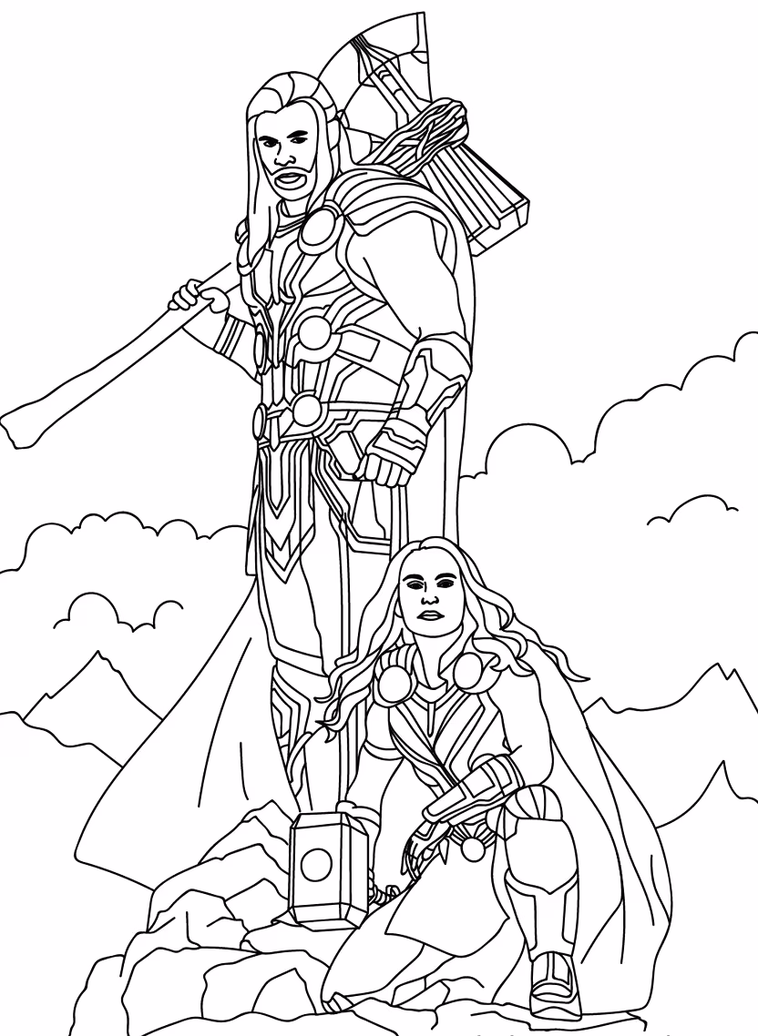 Thor para colorir — desenho para imprimir