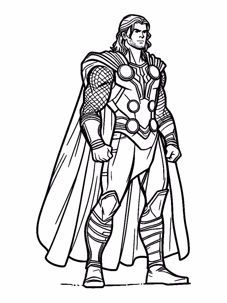 Thor para colorir — desenho para imprimir