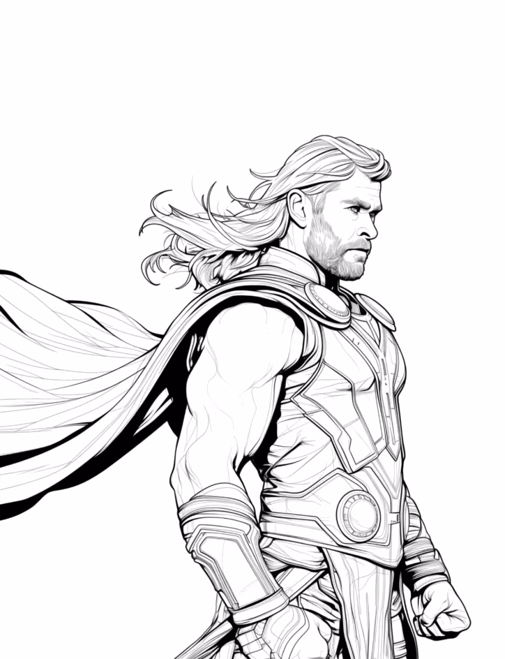 Thor para colorir — desenho para imprimir