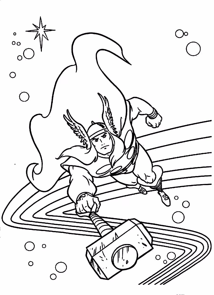 Thor para colorir — desenho para imprimir