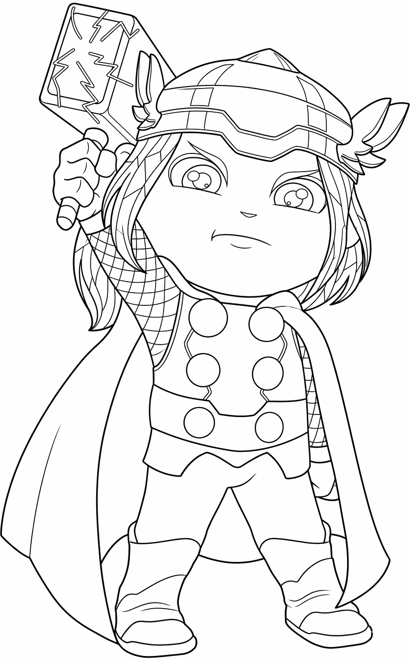Thor para colorir — desenho para imprimir