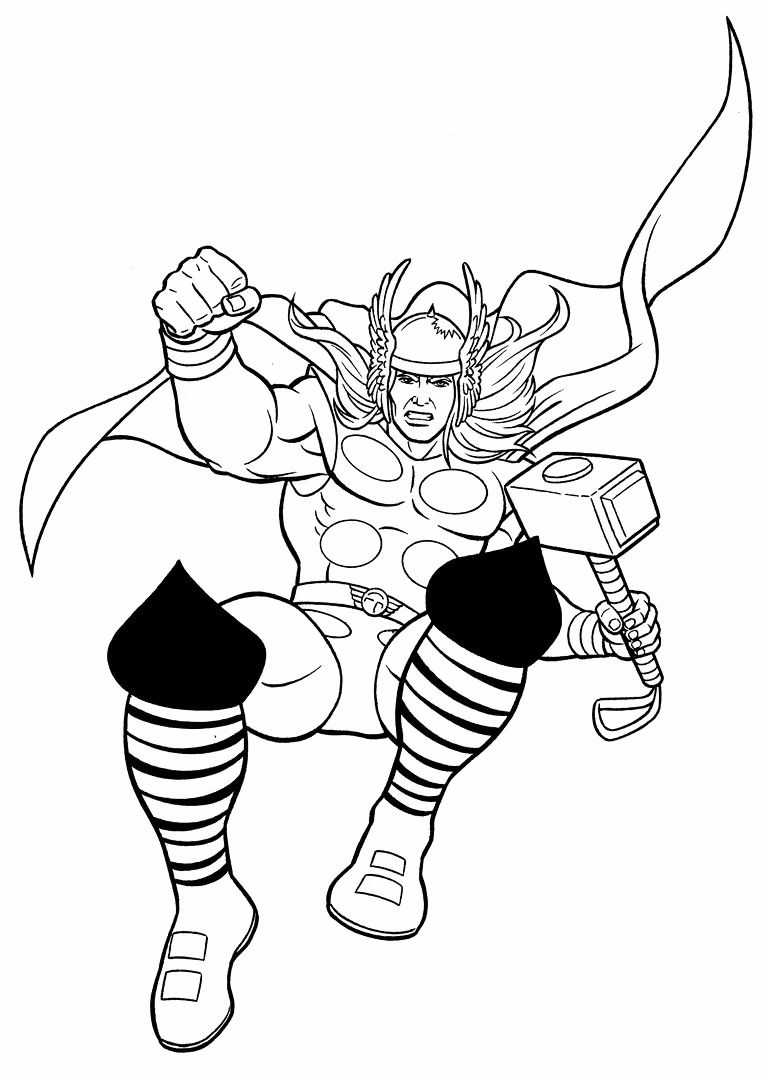 Thor para colorir — desenho para imprimir