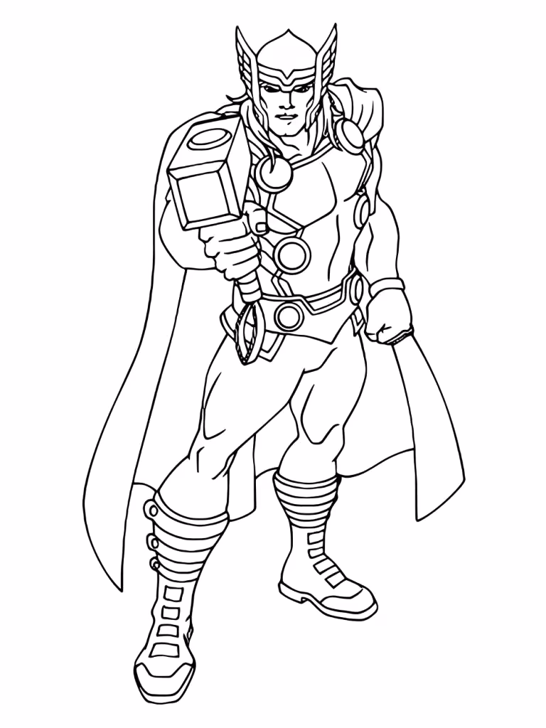 Thor para colorir — desenho para imprimir
