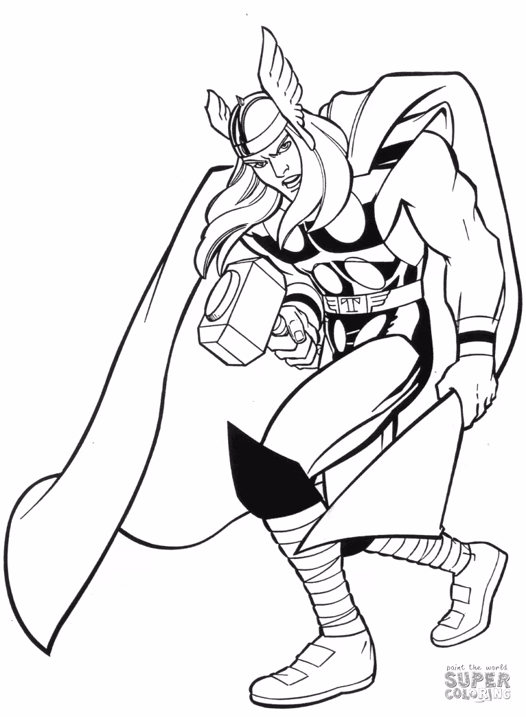 Thor para colorir — desenho para imprimir