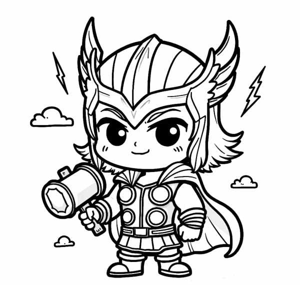 Thor para colorir — desenho para imprimir