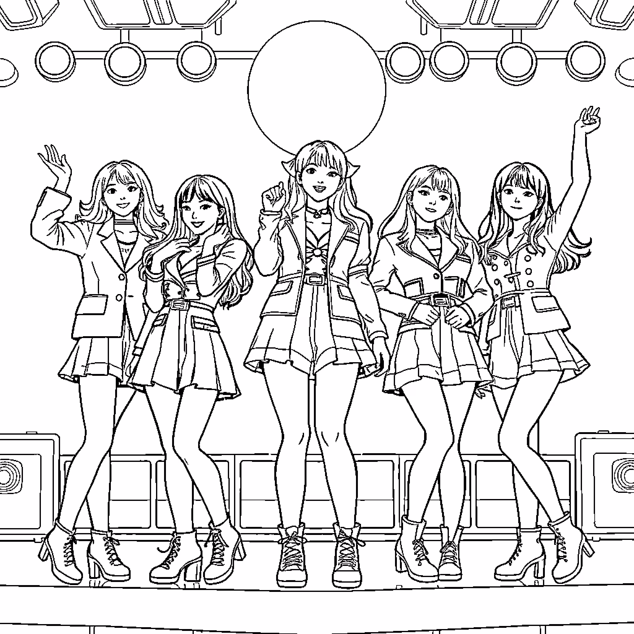 Twice para colorir — desenho para imprimir