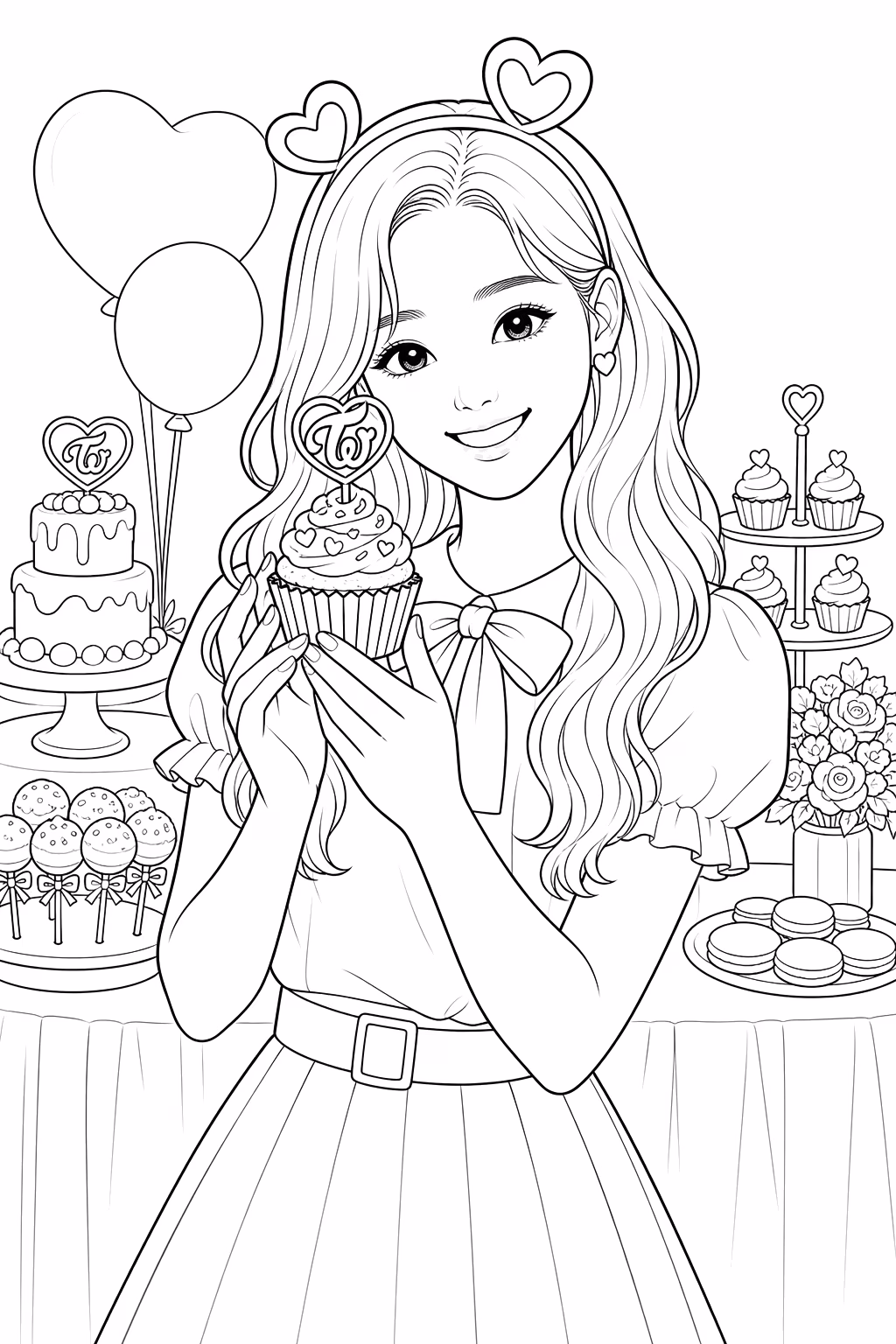 Twice para colorir — desenho para imprimir