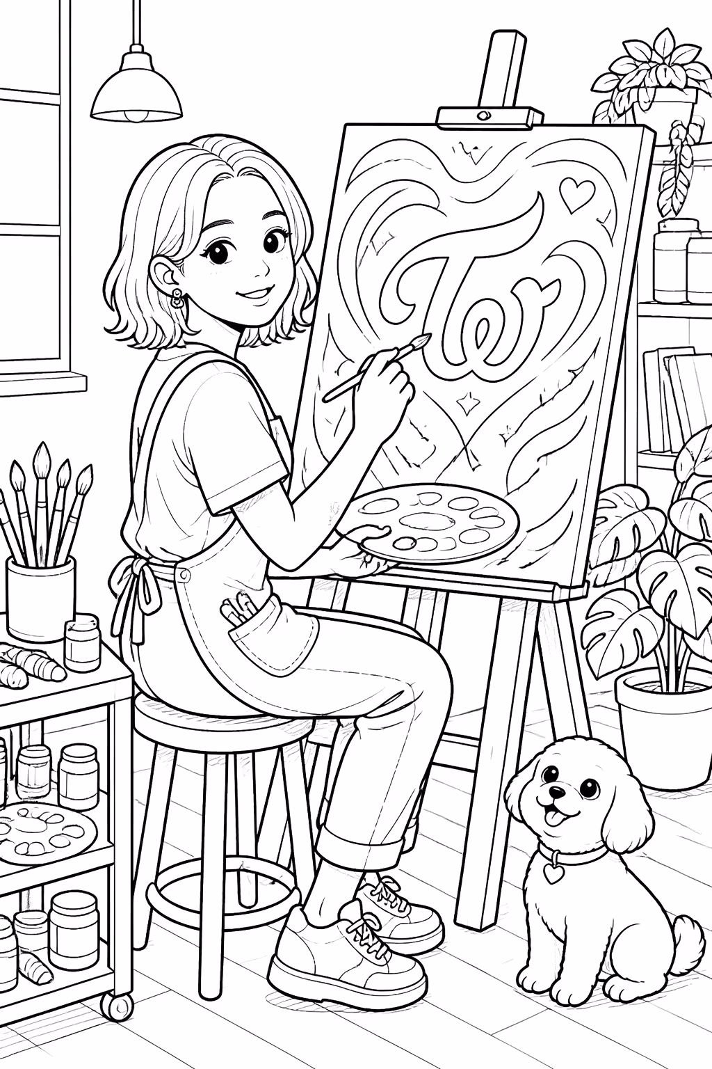 Twice para colorir — desenho para imprimir