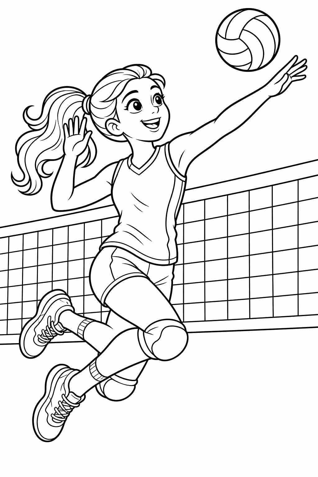 Volei para colorir — desenho para imprimir