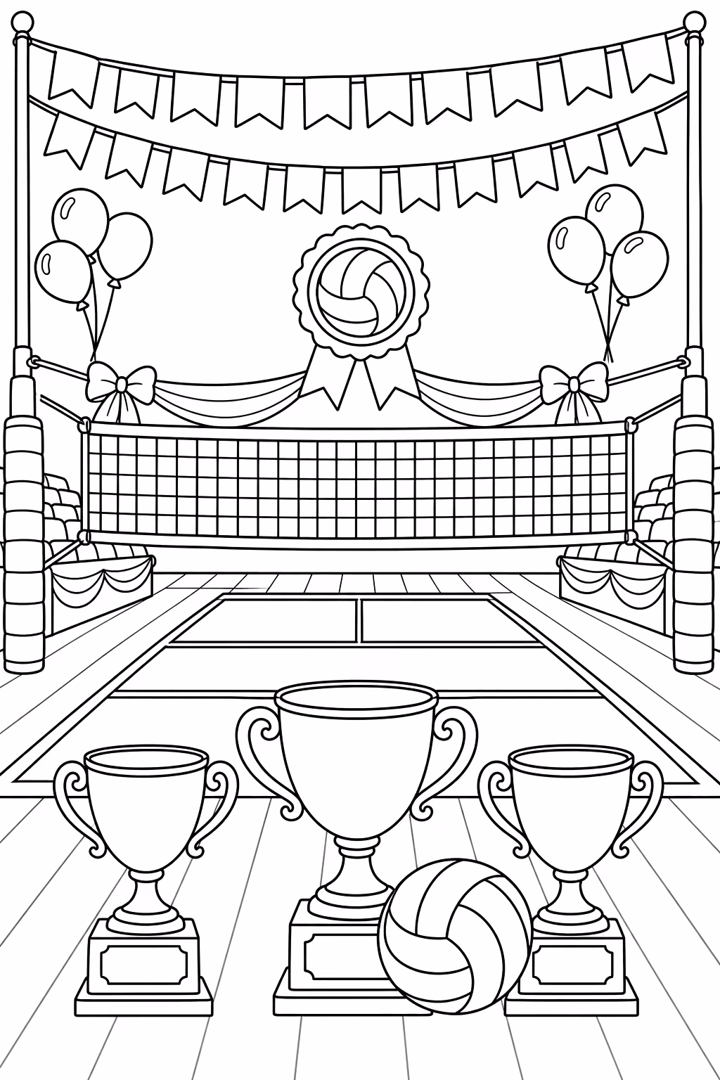 Volei para colorir — desenho para imprimir
