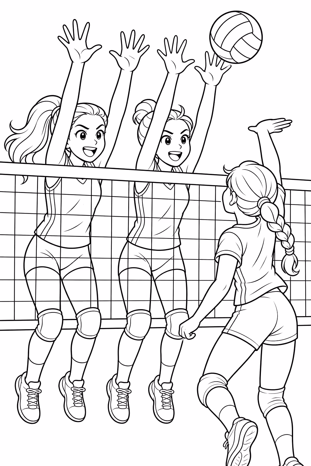 Volei para colorir — desenho para imprimir