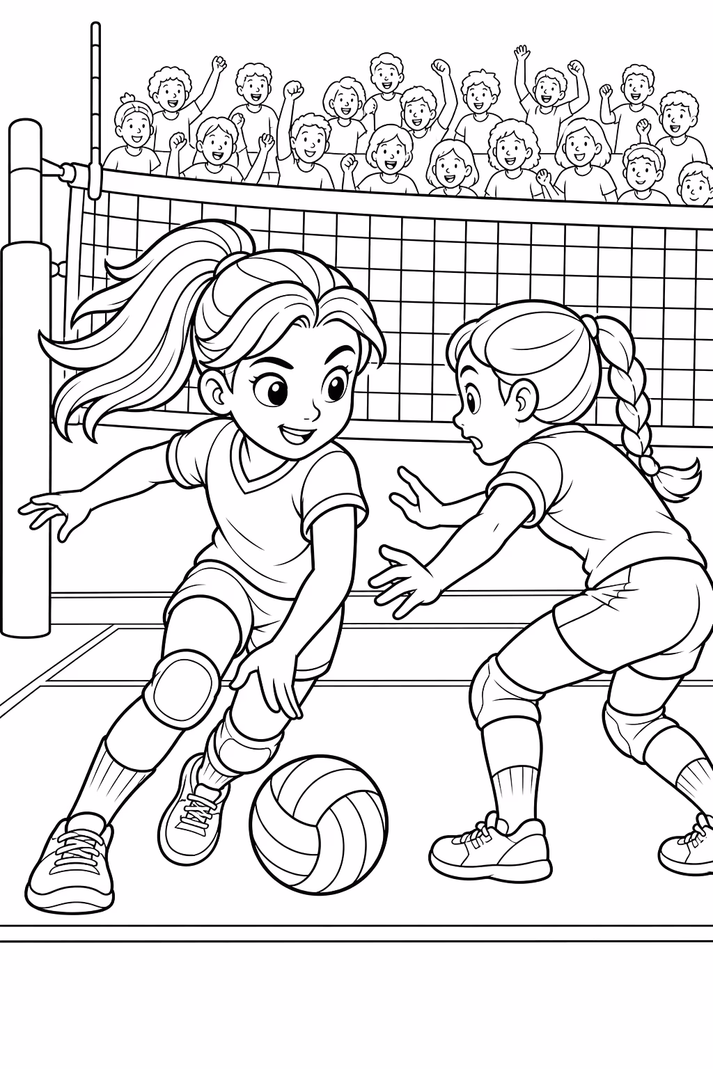 Volei para colorir — desenho para imprimir