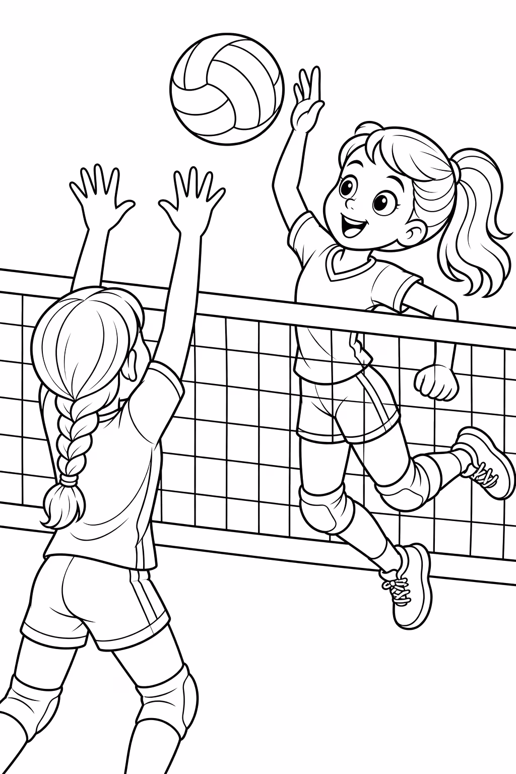 Volei para colorir — desenho para imprimir