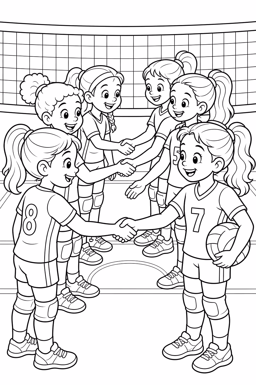 Volei para colorir — desenho para imprimir