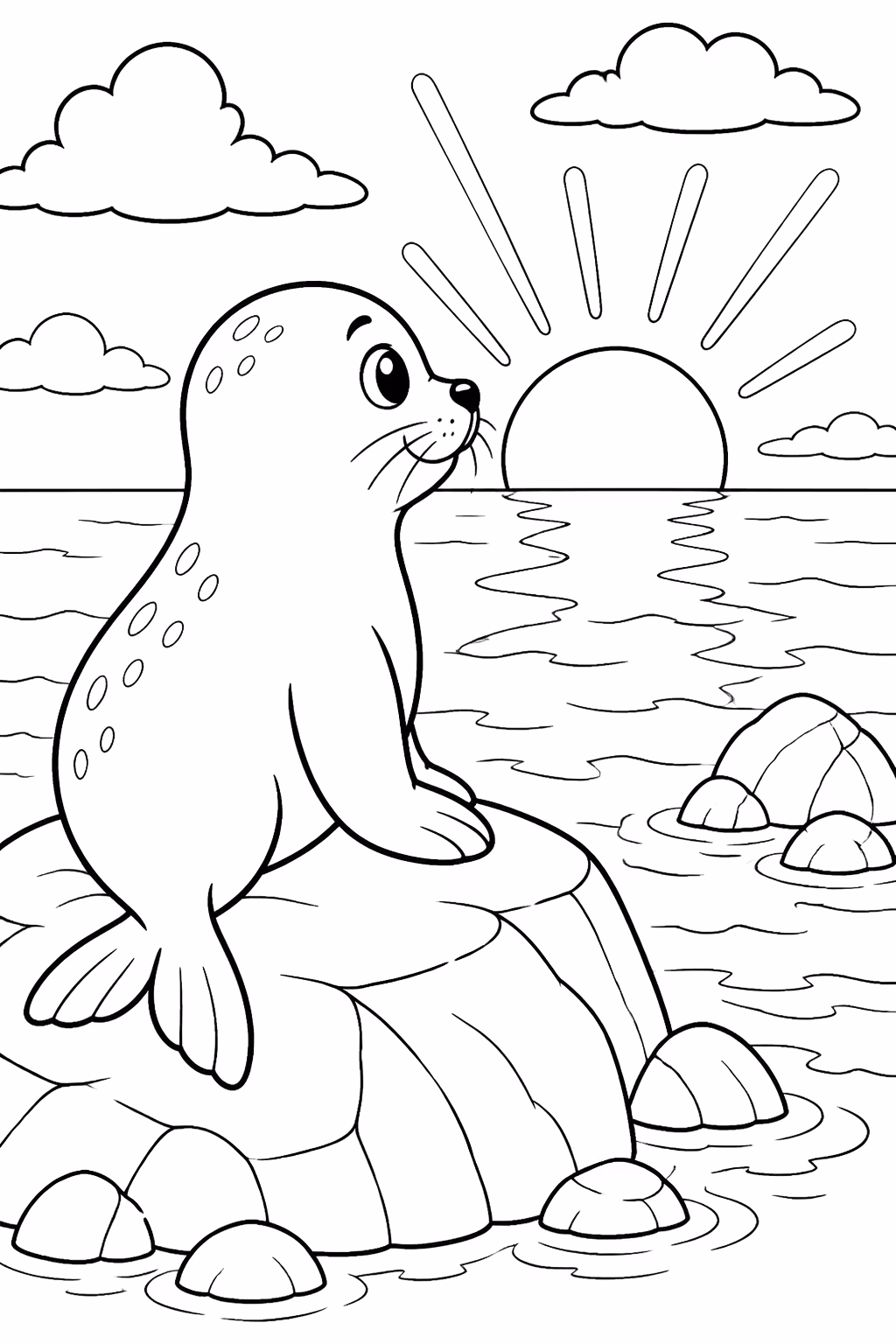 Foca para colorir — desenho para imprimir
