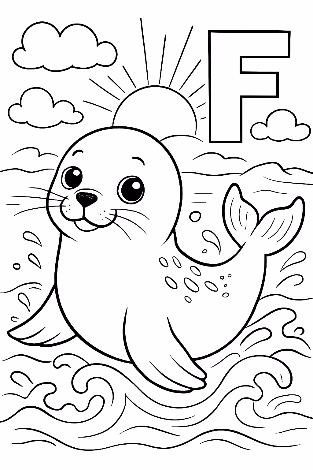 Foca para colorir — desenho para imprimir