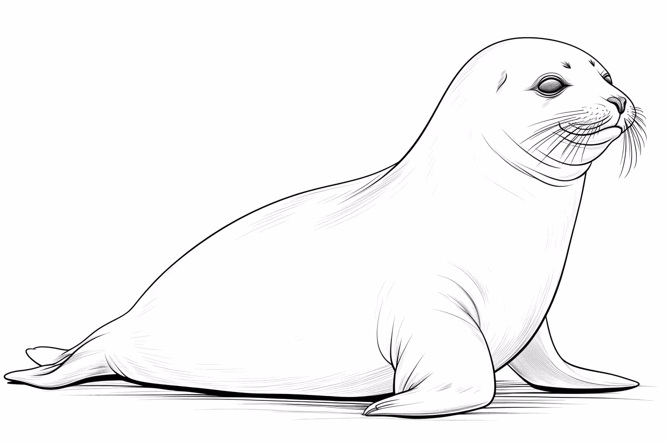 Foca para colorir — desenho para imprimir